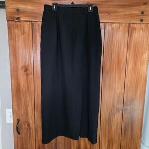 JH Collectibles Maxi Pencil Skirt Womens 8 Black Wool Column Slit Vintage, GUC